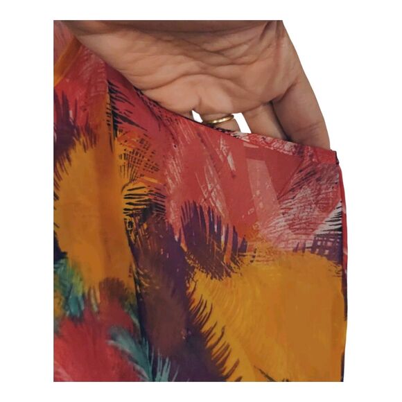 Delia's Women's Sheer Tank Top Feather Print Colorful Sleeveless  Size Medium - Picture 12 of 12